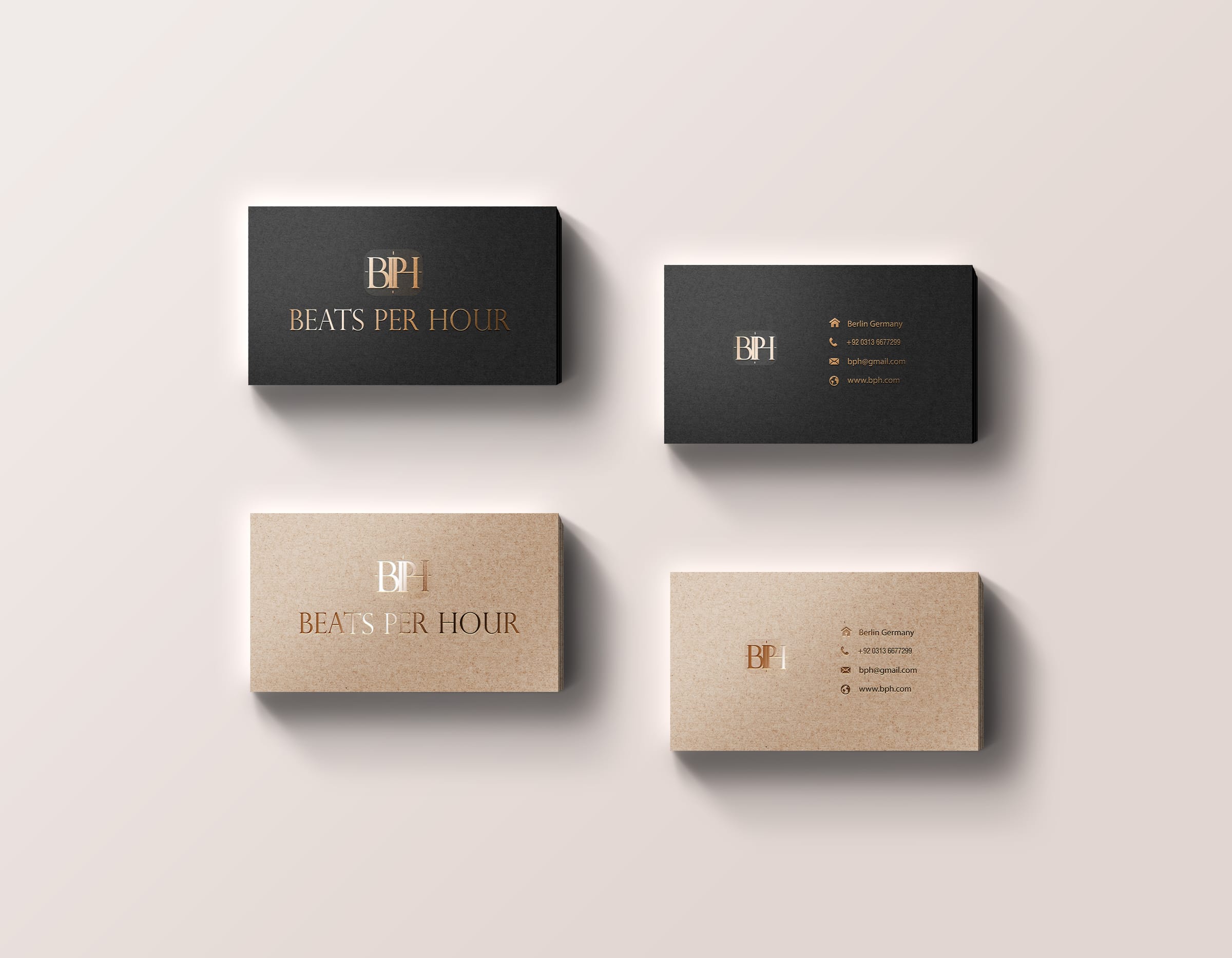 Beats Per Hour Foil Business Cards